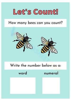 Let's Count Bees Worksheet