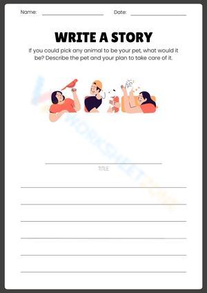 Grade 2 Pet Story Prompt — Printable No-Prep Worksheet