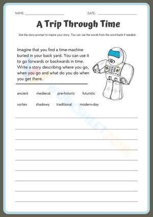  Creative Writing Story Prompt with Word Bank Activity Worksheet