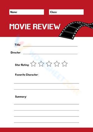 Red and White Movie Review Worksheet