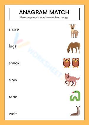 Grade 1 Anagram worksheet