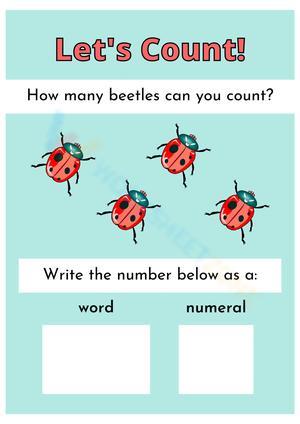 Let's Count Bugs Worksheet
