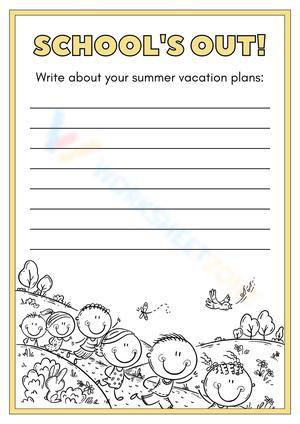 Yellow School's Out! Vacation Writing Worksheet
