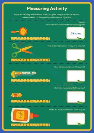 Ruler Measuring Activity Worksheet