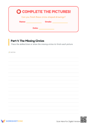 Complete Picture Circle Drawing Worksheet | Ready to Print