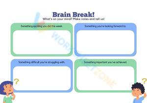 Green & Blue Brain Break Worksheet