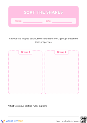 Grade 1 Sort the Shapes — Printable No-Prep Worksheet