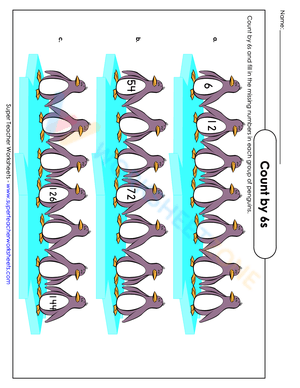 Skip counting by 6 worksheets 1