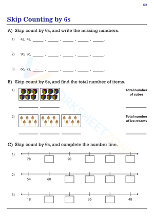 Skip Counting by 6 Worksheets