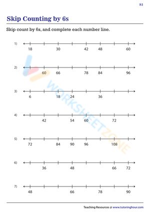 Skip counting by 6 worksheets 7