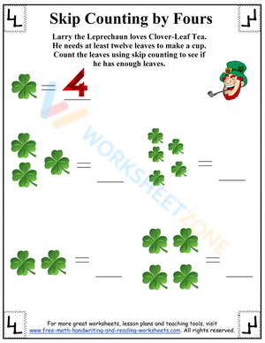 Skip counting by 4 worksheets 4