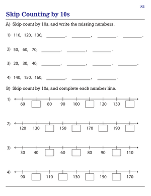 Skip Counting by 10 Practice