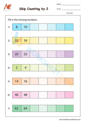 Skip Counting by 2 Worksheet