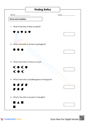 Finding Ratios Worksheets