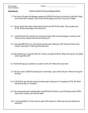 Solving Percent Word Problems