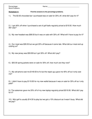 Master Percent Word Problems