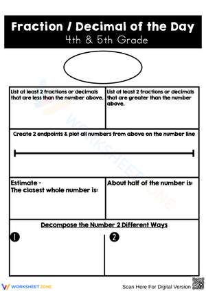 Fraction and Decimal Exploration Worksheet