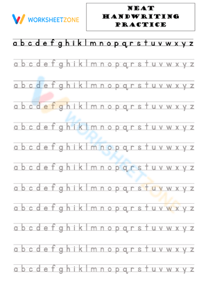 Handwriting Practice Worksheet Alphabet