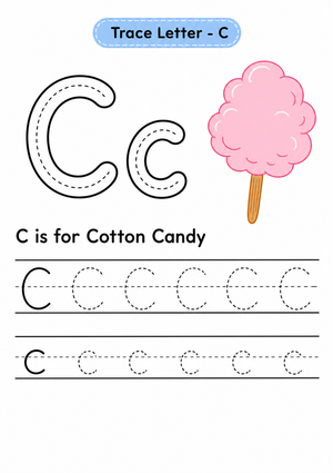 Printable Letter C Tracing Worksheet | Grade K ELA