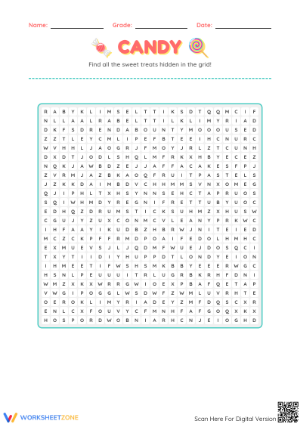 Essential Candy Word Search | Grade 4-5 Vocabulary