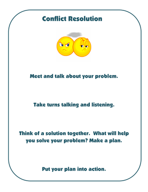 Conflict Resolution Guide | Grade 6-8 Essential Worksheet