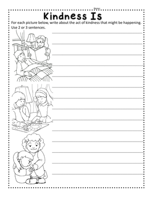 Kindness Writing Worksheet | Grade 3 Printable Activity