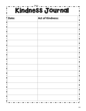Printable Kindness Journal | Grade 3-5 SEL