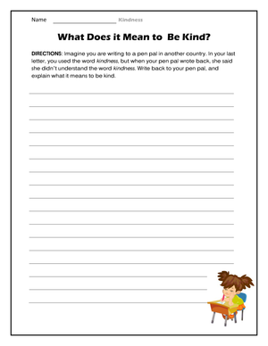 Kindness Writing Prompt | Grade 4-5 Essential Worksheet