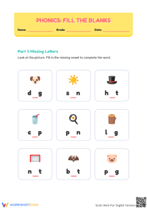 Essential Short Vowel Phonics Worksheet | Grade 1 Ready