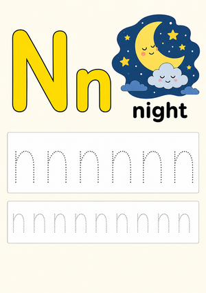 Letter N Tracing Worksheet | Grade K-1 Essential