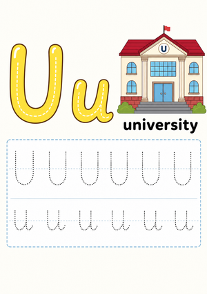 Letter U Tracing Worksheet | Essential Grade K-1 Phonics