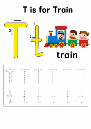 Letter T Tracing Worksheet | Essential Grade K-1