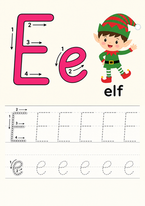 Letter E Tracing Worksheet | Essential Grade K-1 Phonics