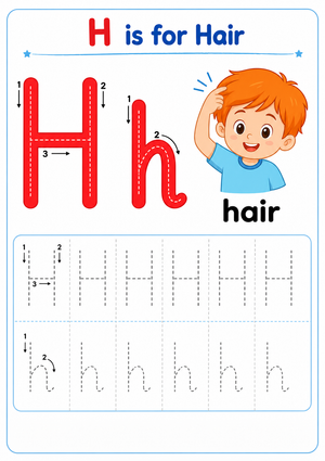 Letter H Tracing Worksheet | Essential Grade K-1