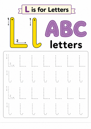 Printable Letter L Tracing Worksheet | Grade K ELA