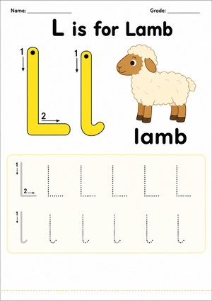 Letter L Tracing Worksheet | Essential Grade K-1 Phonics