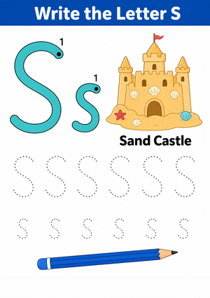 Letter S Tracing Worksheet | Essential Grade K-1 Phonics