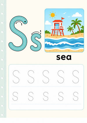 Letter S Tracing Worksheet | Essential Grade K-1 Phonics