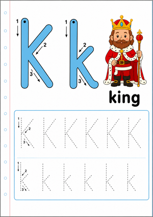 Letter K Tracing Worksheet | Essential Grade K-1 Phonics