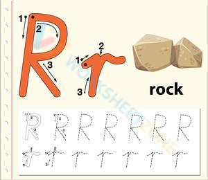 Letter R Handwriting and Phonics Practice Worksheet