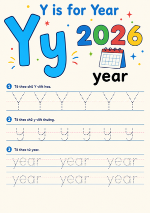 Letter Y Tracing Worksheet | Grade K-1 Printable