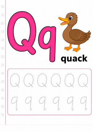 Printable Letter Q Tracing Worksheet | Kindergarten ELA