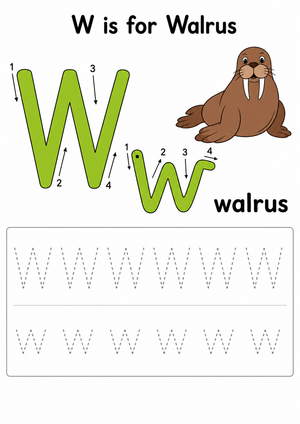 Letter W Tracing Worksheet | Essential Grade K-1 Phonics