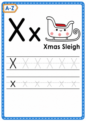 Printable Letter X Tracing Worksheet | Grade K-1 Phonics