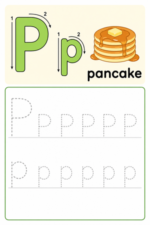 Essential Letter P Tracing Worksheet | Grade K-1