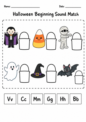 Halloween Beginning Sound Match | Essential Grade K-1