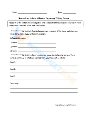 Research an Influential Person: Expository Writing Prompt