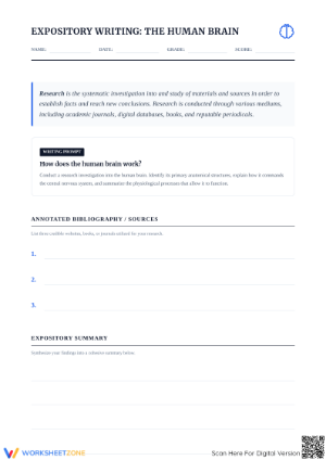 Grade 10 Brain Research — Printable No-Prep Worksheet