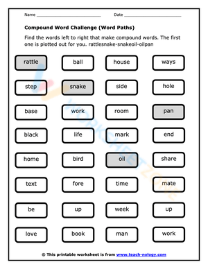 Compound Word Challenge