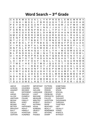 Printable Word Search Worksheet | Grade 4 Vocabulary